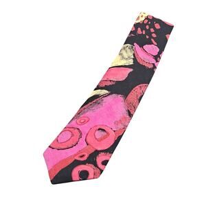 Salvatore Julian Tie Y2K Lava Lamp Black Pink Abstract‎ Geometric Necktie